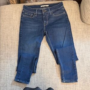 Levi's Dark Blue Super Skinny Ankle Jeans